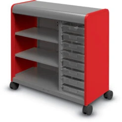 Cascade® Mega-Cabinet W/ Eight 3" SW Totes & Shelves