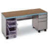 Cascade® Double Pedestal Teacher Desk W/ (2) 12-1/4"Wx3"H & (1) 12-1/4"Wx12"H Totes & B/B/F 2 Cascade® Double Pedestal Teacher Desk W/ (2) 12-1/4"Wx3"H & (1) 12-1/4"Wx12"H Totes & B/B/F -Office Supplies Shop SCTC D1737 1
