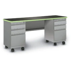 Cascade® Double Pedestal Teacher Desk W/ (2) B/B/F
