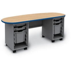 Cascade® 28x72 Double Bullet Teacher Desk 4x3" & 2x12"