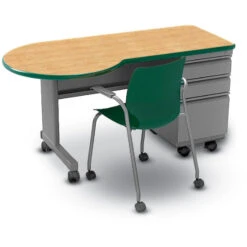 Cascade® 24x60 SP P-Top Teacher Desk BBF Ped