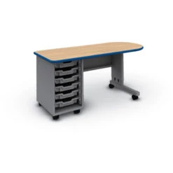Cascade® 24x60 Single Bullet Teacher Desk 6x3" Totes