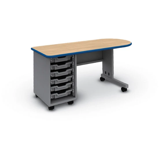 Cascade® 24x60 Single Bullet Teacher Desk 6x3" Totes 3 Cascade® 24x60 Single Bullet Teacher Desk 6x3" Totes