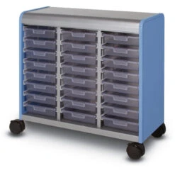 Cascade® Mega-Cabinet W/ Twenty-Four 3" SW Totes - Casters