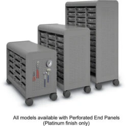 Cascade® Mid-Tower W/ Six 3", Six 6" & Two 12" SW Totes - Casters -Office Supplies Shop SCTC T16 3