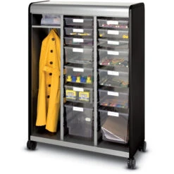 Cascade® Open Wardrobe W/ Six 3", Six 6", & Two 12" EW Totes - Casters