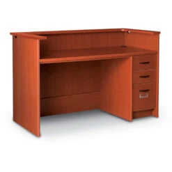 I.D.Systems® - Library - Circulation Desk - Single Pedestal W/ Patron Ledge - 60"Wx40Hx30D