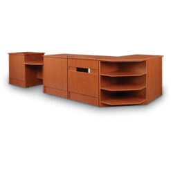 I.D.Systems® - Library - Circulation Desk - Single Pedestal W/ Patron Ledge - 60"Wx40Hx30D -Office Supplies Shop SELC 823 6