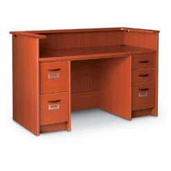 I.D.Systems Library Circulation Desk Double Pedestal Station With Patron Ledge