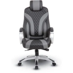 Hinged Arm Executive Chair W/ Synchro-Tilt, Black/Grey -Office Supplies Shop SER 71T 2