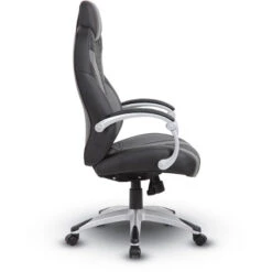 Hinged Arm Executive Chair W/ Synchro-Tilt, Black/Grey -Office Supplies Shop SER 71T 3
