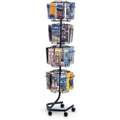 Wire Brochure Display Rack With 32 Pamphlet Pockets