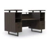 Mirella™ Reception Desk With Glass Countertop -78"W - Black Accents