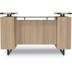 Mirella™ Reception Desk With Glass Countertop -78"W - Black Accents -Office Supplies Shop SMLA 78R 4
