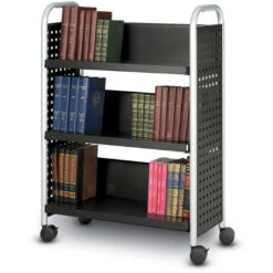 Scoot™ Single Sided 3 Shelf Book Cart