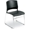 B1400 Black Stack Chair With Chrome Frame