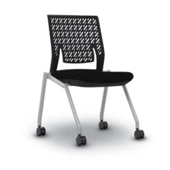 Thesis Training Chair With Flex Back And Black Fabric Seat - Armless (Set Of 2)