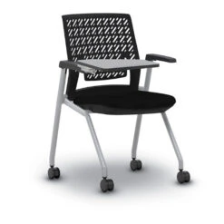 Thesis Training Chair With Flex Back And Black Fabric Seat - With Tablet (Set Of 2)