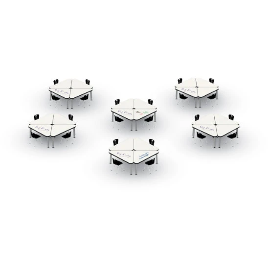 Classroom Set (24) Desk, 23"x40" Triangle, White Dry Erase; (24) Synergy Stack Chair 3 Classroom Set (24) Desk, 23"x40" Triangle, White Dry Erase; (24) Synergy Stack Chair