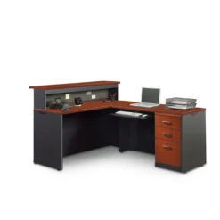 Via Collection Reception Station - L-Shaped In Classic Cherry