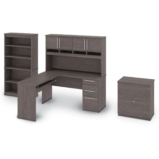 Innova 60W L-Shaped Desk W/ Hutch, Lateral File Cabinet, & Bookcase 3 Innova 60W L-Shaped Desk W/ Hutch, Lateral File Cabinet, & Bookcase