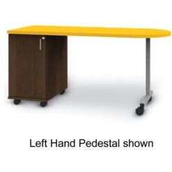 Appleton Teacher's Desk With Shaped Top, Single Door Cabinet And UNET Leg