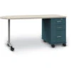 Universal Appleton Teacher's Desk With Shaped Top, 2 Drawers, 1 File Cabinet And UNET Leg -Office Supplies Shop WBIF 7495U 1