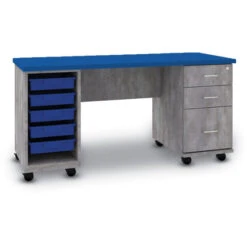 Jackson Teacher's Desk With Tote Storage, 2 Drawers And 1 File