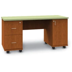 Jackson Teacher's Desk With Adjustable Shelf And 2 File Drawers