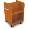 Mobile Double Sided Book Truck W/ 1 Angled Shelf Per Side 1 Mobile Double Sided Book Truck W/ 1 Angled Shelf Per Side -Office Supplies Shop WBN BD4A 1