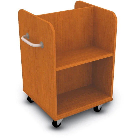 Mobile Double Sided Book Truck W/ 1 Angled Shelf Per Side 3 Mobile Double Sided Book Truck W/ 1 Angled Shelf Per Side