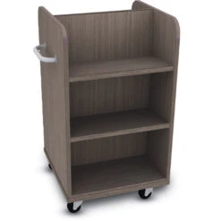 Mobile Double Sided Book Truck W/ 2 Angled Shelf