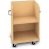 Mobile Single Sided Book Truck W/ 1 Angled Shelf -Office Supplies Shop WBN BS2A 1