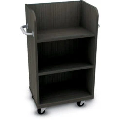 Mobile Single Sided Book Truck W/ 2 Angled Shelf
