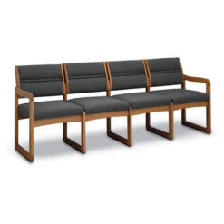 Dakota Wave™ Valley Quadruple Sled Base Sofa With End Arms