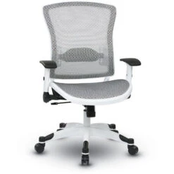 Space® Seating White Frame Managers Chair With Mesh Seat & Back