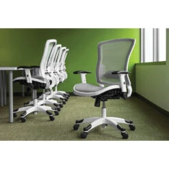 Space® Seating White Frame Managers Chair With Mesh Seat & Back -Office Supplies Shop WFMC MS 6